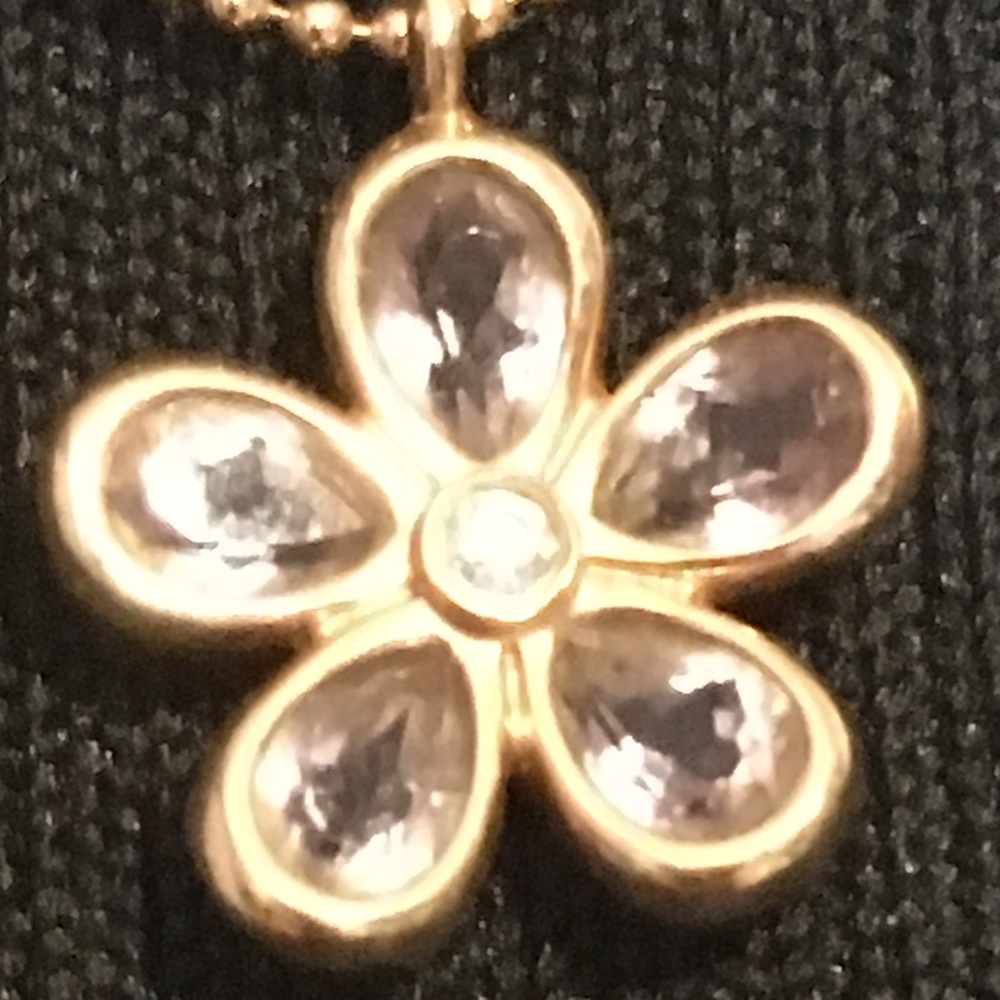 Tiffany & Co amethyst flower gold necklace